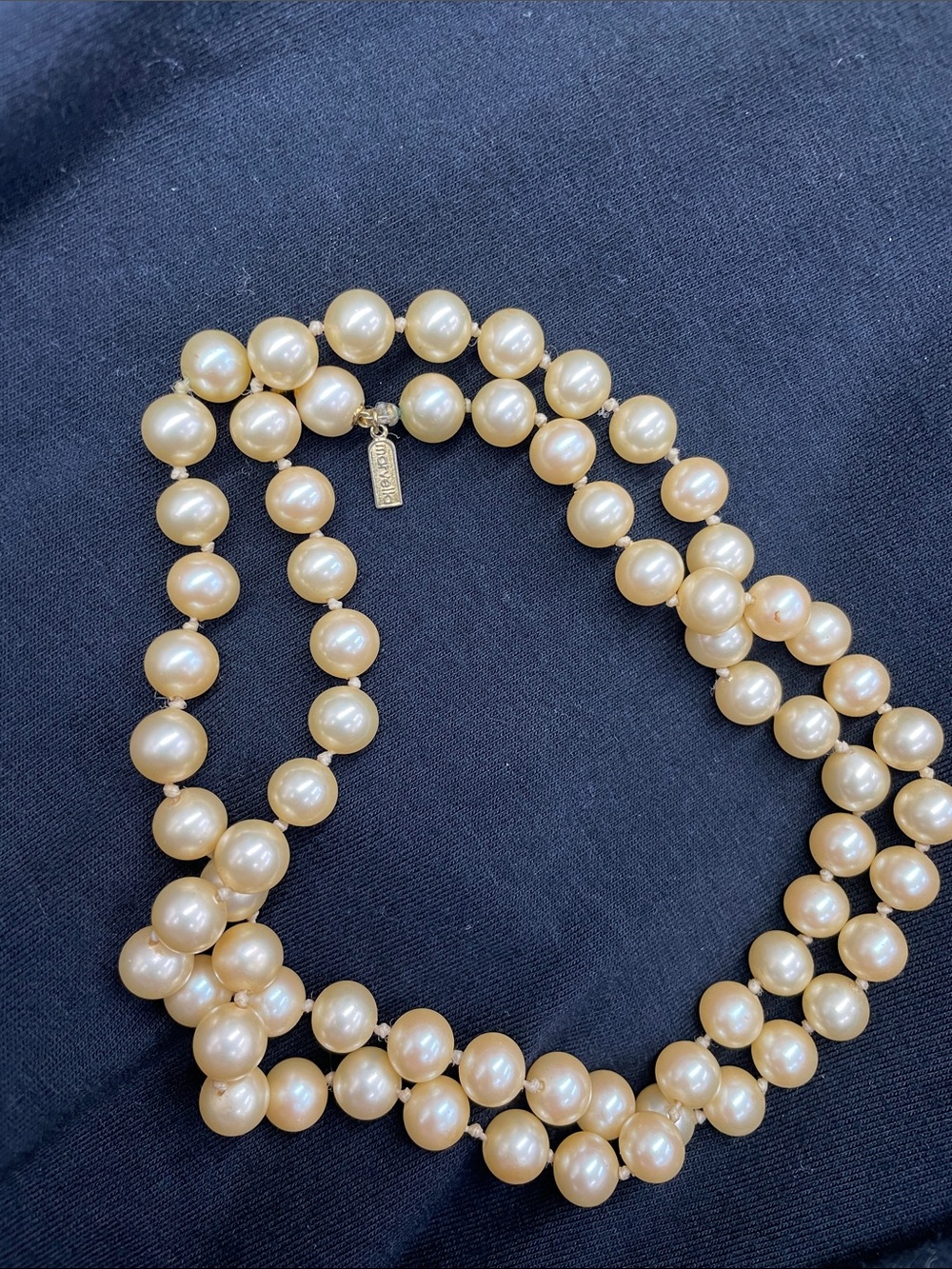 Gold-Toned Pearl Necklace  by Marvella